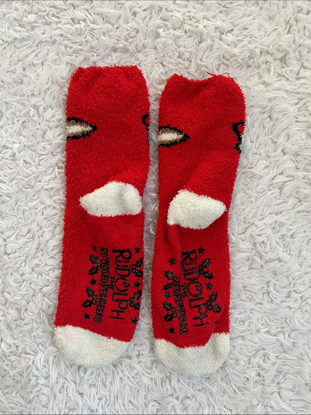 Rudolph the Reindeer Socks Fuzzy Clarice Christmas Holiday